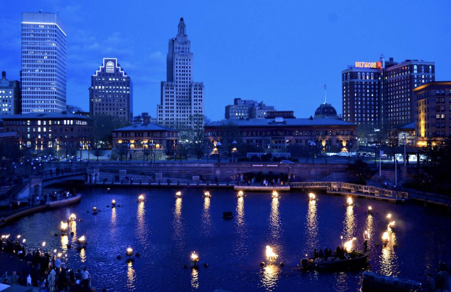 Waterfire in Waterplace Basin